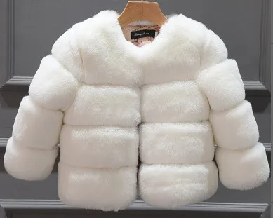 white Новое зимнее пальто с мехом для девочек элегантные куртки и пальто с искусственным мехом для маленьких девочек плотная теплая парка детская верхняя одежда пальто для девочек CT040 - Цвет: white