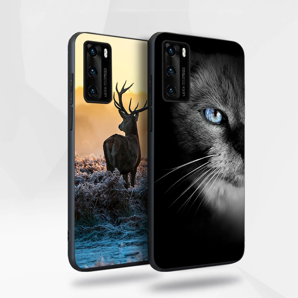 

Cat Deer Whale Case for Huawei P40 P30 P20 Honor 30 20 10 30S Mate 40 30 20 Lite Pro P Smart Plus 2019 Soft TPU Phone back Funda