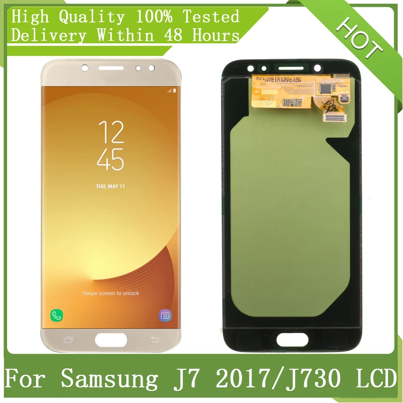 ЖК дисплей SUPER AMOLED 5 дюйма для Samsung Galaxy J7 Pro 2017 J730 J730F сенсорный экран дигитайзер в