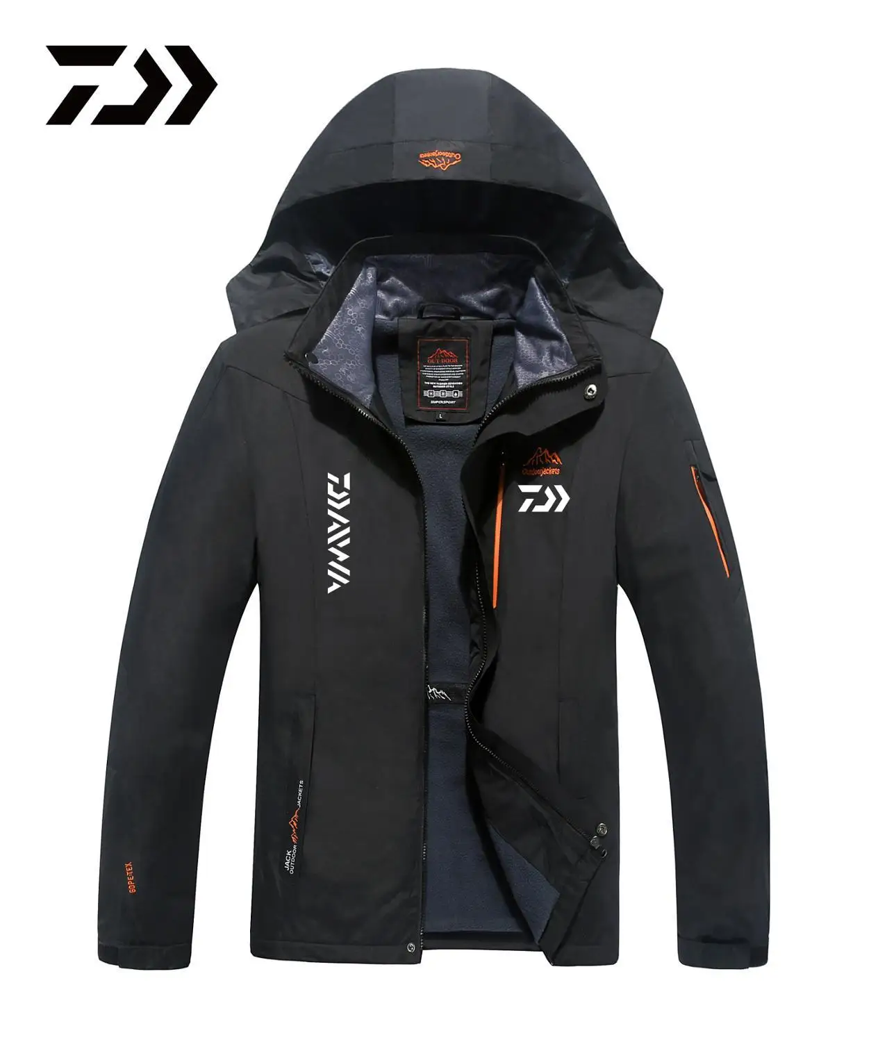 

New DAIWA Fishing Clothing Autumn Winter Waterproof Warm Hiking Fishing Jackets Men Fleece Thick Outdoor Fishing Coat