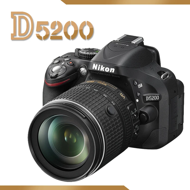 Цифровая зеркальная камера Nikon D5200 с объективом 18-55 мм VR второго поколения (черный)