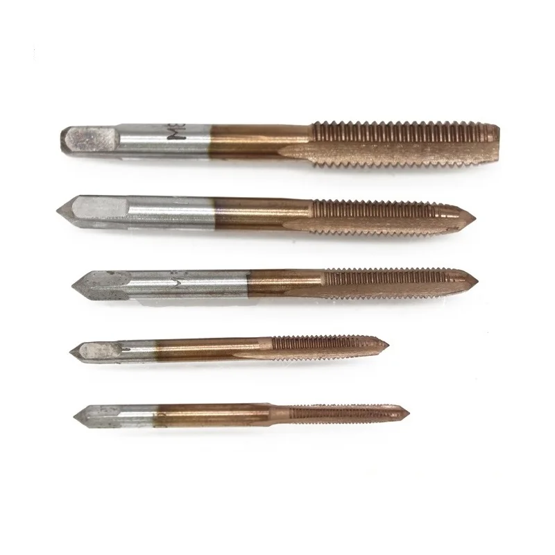 XCAN 5 шт. M3/M4/M5/M6/M8 ticncoated набор резьбовых нарезок Srew Отверстие Сверло прямая флейта резьбовые краны набор сверл