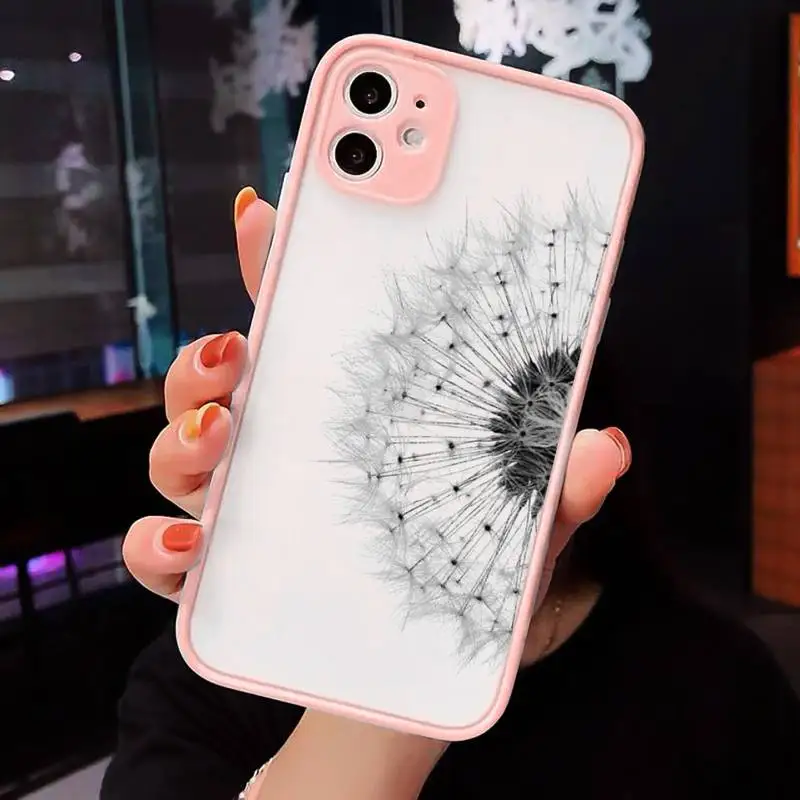 

Dandelion Simple flower Phone Case matte transparent For iphone 7 8 11 12 plus mini x xs xr pro max cover