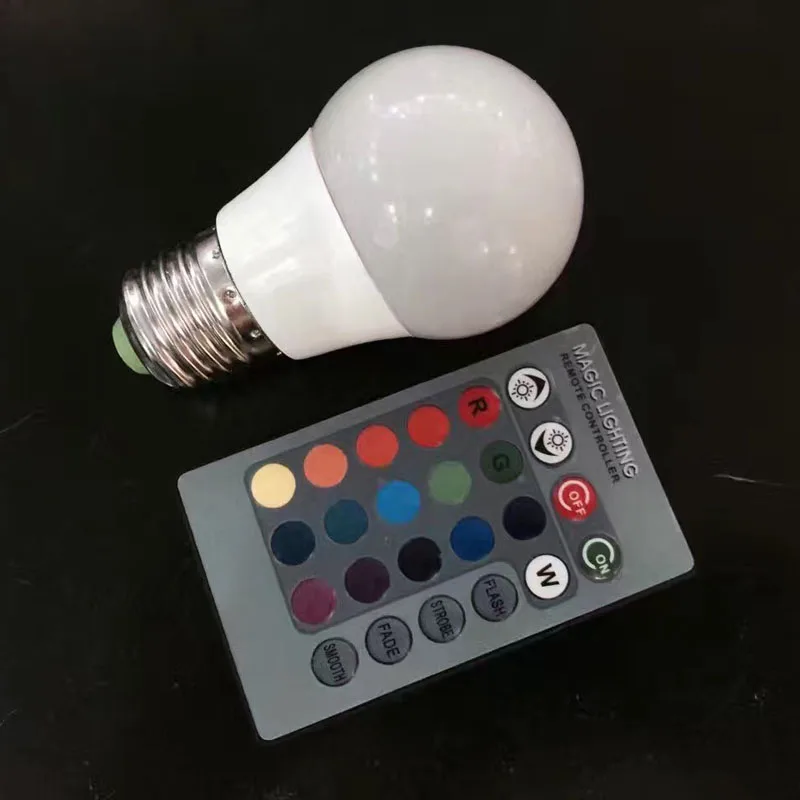 Светодиодная RGB лампа E27 3 Вт 5 10 15 Вт|Светодиодные лампы и трубки| |