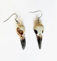 mini raven crow skull earrings3d resin bird skul jewelry
