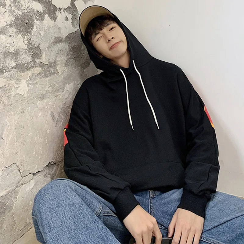 

Autumn Hooded Letter Print Men's Sweatshirts Plus Size 5XL Drawstring Long Sleeve Male Hoody 2021 Korean Man's Pullovers Clothes
