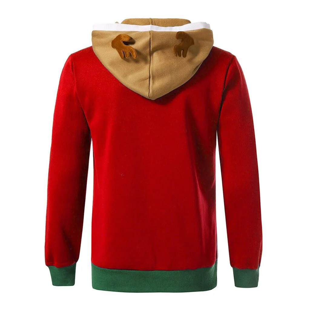 Мужской Рождественский свитер мужская толстовка с принтом оленя одежда длинным