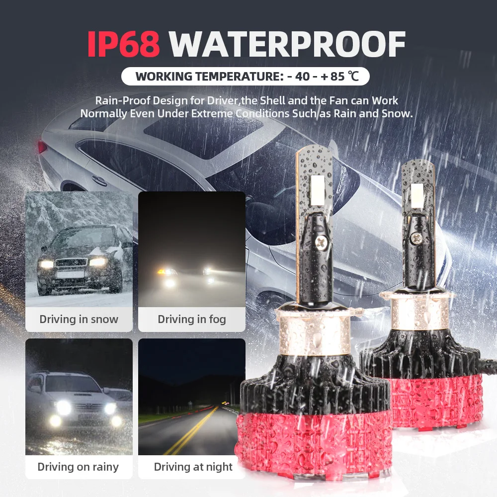 

CROSSFOX Lights H7 LED H4 H1 Car Headlight Bulb H8 H9 H11 LED 9005 9006 HB3 HB4 12V 6000K For Auto Fog Lamp High Low Headlamps