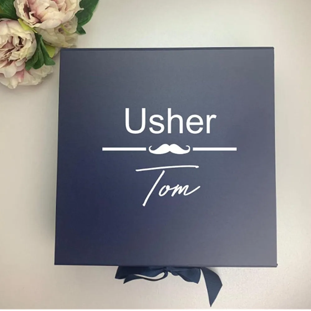 

Personalised Real Foil Best Man Gift Box Gift for the Bestman,Foil silver Wedding Groom gift Box, Groomsman Gift, Usher Box