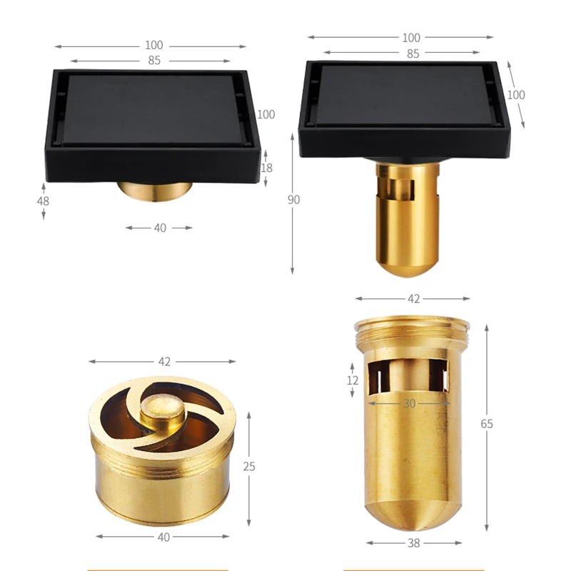 Вставка для плитки квадратные сливные решетки пола слив ванной и душа матовая