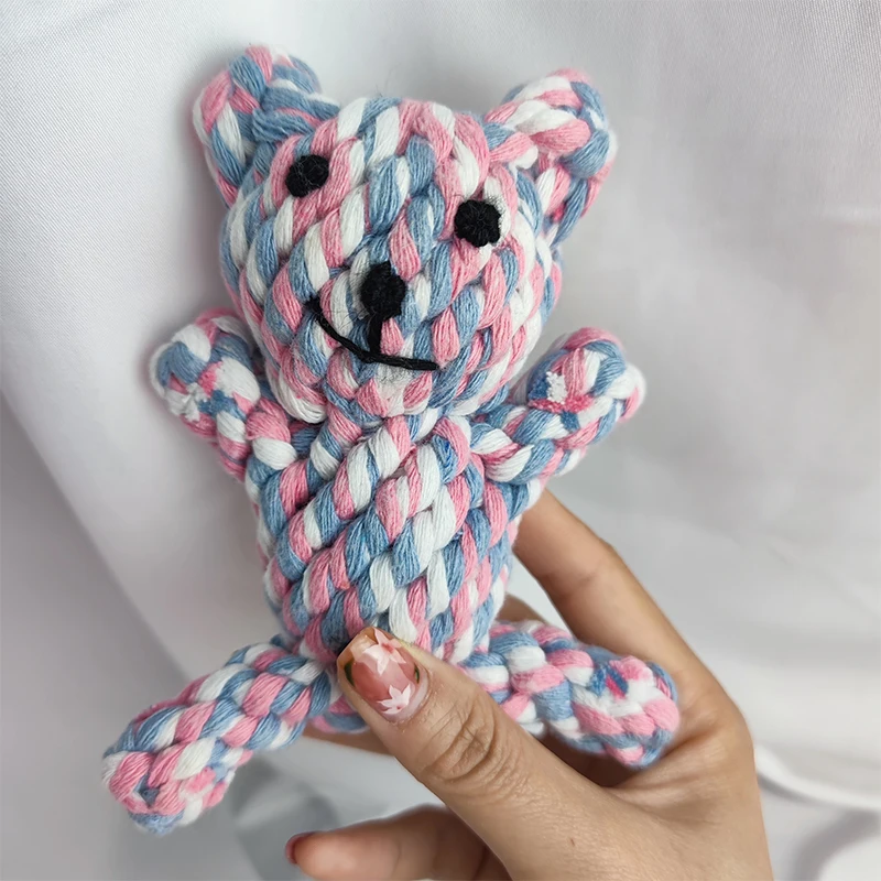 MZHQ 1 шт. веревка игрушка супер мягкий медведь Форма из хлопчатобумажного каната