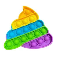 cartoon silicone poop shape decompression toys push kid sensory push bubble fidget stress anxiety relief squeeze toys