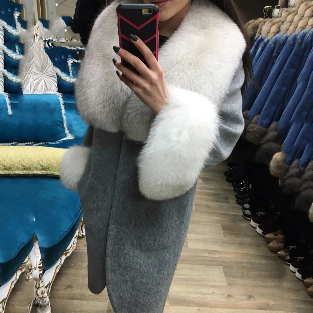 Женское пальто из натурального меха TOPFUR роскошное шерстяное теплое с толстым