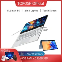 11 6 touch screen laptop quad core intel n4120 8gb lpddr4 ram 256gb ssd gemini lake 360 rotating 19201080 slim notebook pc ips