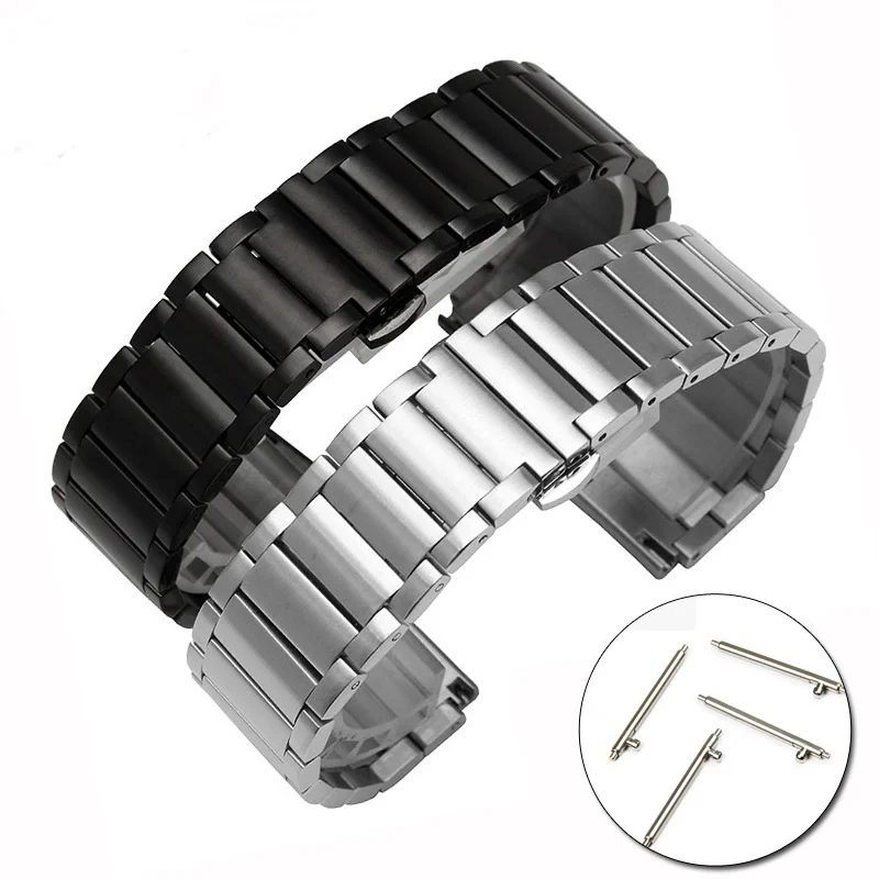 20mm 22mm Stainless Steel Metal Strap for Samsung Galaxy Watch 46mm Watchband for SM-R800 SM-R180 Huawei Garmin for Men Women