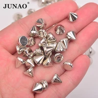 junao 500pcs 8mm silver gold color spike studs decoration rivet leather punk rivet studs for clothes bags shoes jewelry crafts