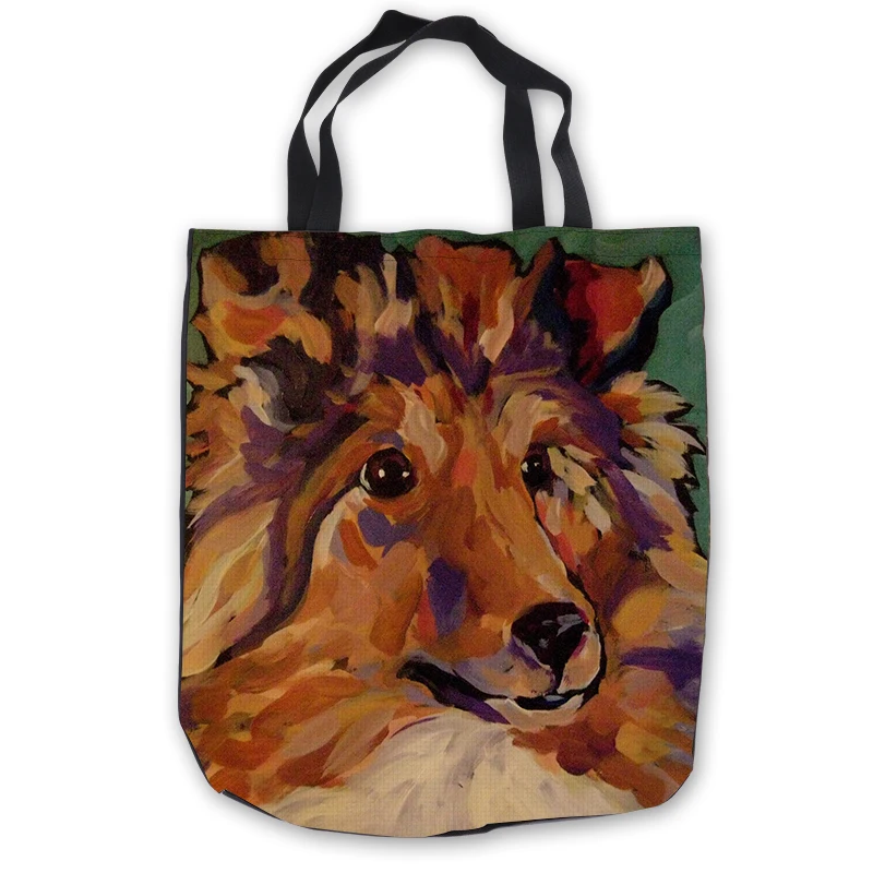 Custom Canvas Paintting Dog ToteBags Hand Bags Shopping Bag Casual Beach HandBags 180713-1-35 | Багаж и сумки
