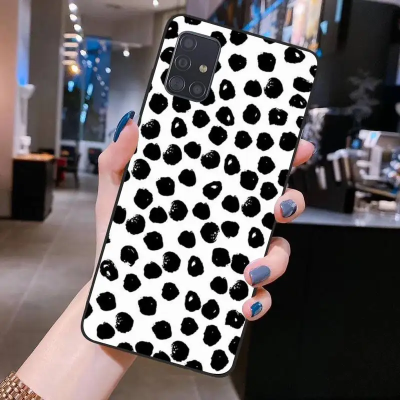 Чехол HUAGETOP в черный и белый горошек оболочка чехол для телефона Samsung S20 plus Ultra S6 S7