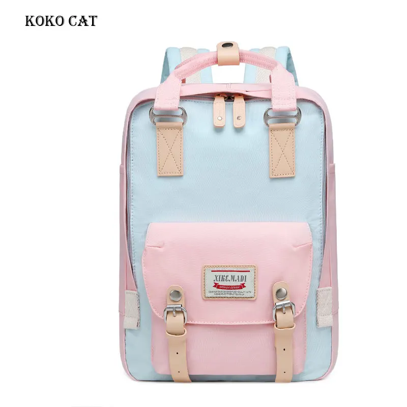 Женский розовый Рюкзак Kawaii симпатичная школьная сумка для младшей и старшей