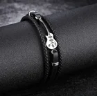 Классический мужской многослойный Плетеный Кожаный браслет с веревкой, мужской музыкальный мужской кожаный браслет в стиле хип-хоп