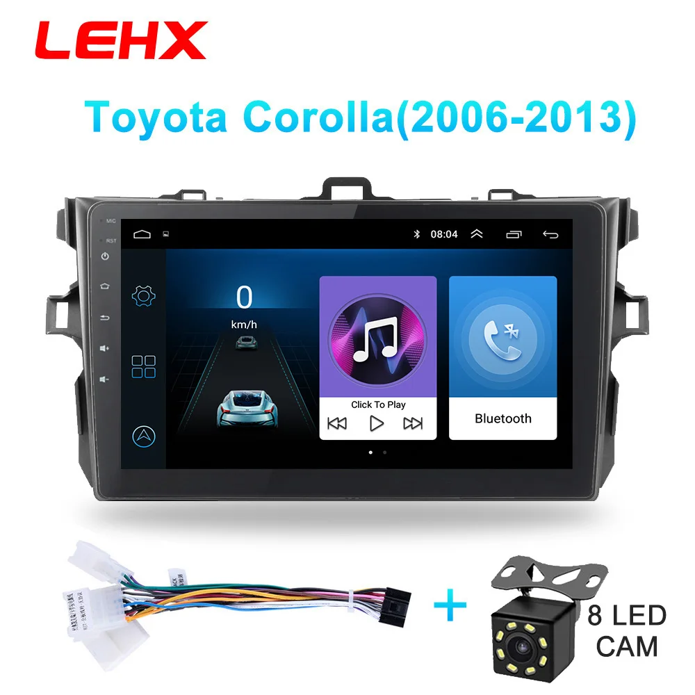 LE901A-small-cam LEHX автомобильный Android 8,1 Радио мультимедийный плеер навигация gps для Toyota Corolla E140/150 2006 2007-2013 навигация wifi - Цвет: LE901A-small-cam