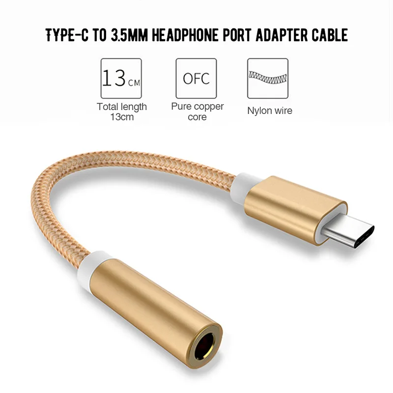 Кабель USB Type-C для наушников 3 5 мм адаптер USB-C-3 разъем Aux кабель Samsung galax Huawei Xiaomi
