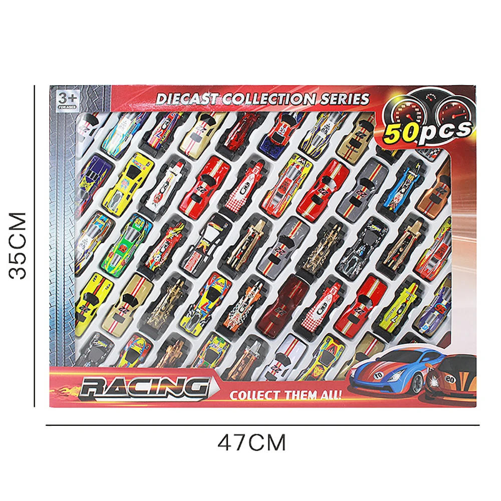

50pcs Cute Mini Diecast Car Metal Kids Car Set Racing Vehicle Metal Car Toy Lovely Colorful Realistic Shape Cars For Kids Gift
