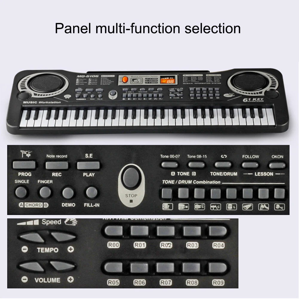 Музыка обучающая игрушка 61 Ключи электронное пианино дети музыкальная для детей