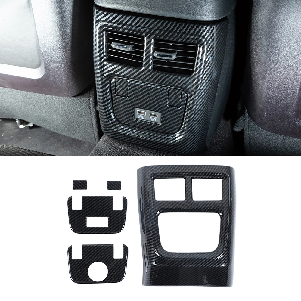 المقعد الخلفي منفذ الهواء تنفيس الديكور غطاء الكسوة ملصق مائي ل شاحن دودج/300C 2015-2020 اكسسوارات السيارات الداخلية ABS