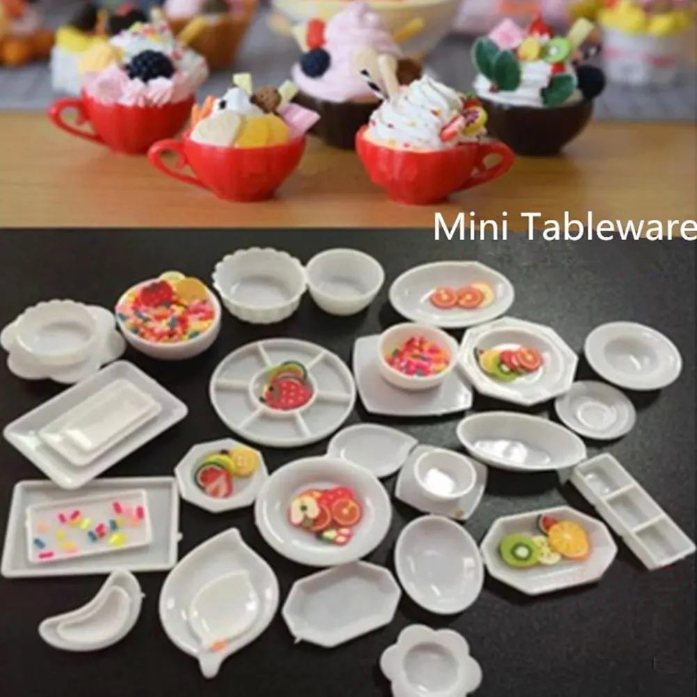 Dollhouse Miniature Tableware Dish Models Mini Service Plate Exquisite 33 PCS/Set Cute Pre-School | Игрушки и хобби