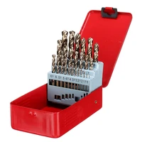 131925pcs m35 cobalt drill bit set hss co jobber length twist drill bits with metal case for stainless steel wood