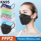 Маска FFP2 для взрослых, 10 шт., маска Fpp2 Homologada, маска Kn95 для рта, многоразовая маска для туши для ресниц, черный респиратор для лица