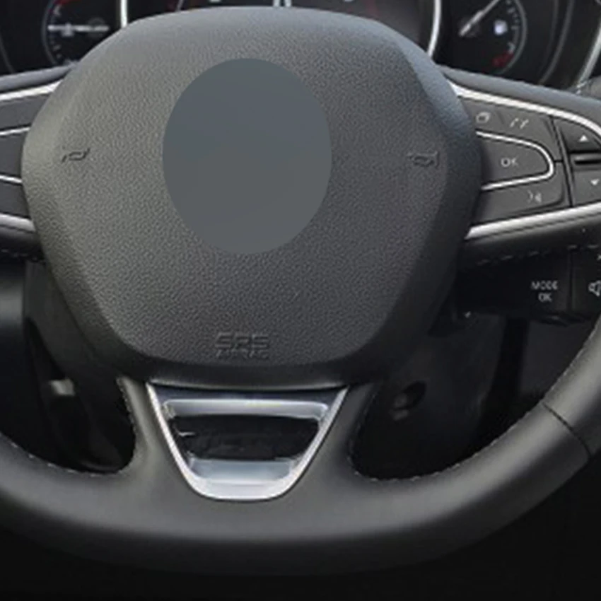MEWANT Black Genuine Leather Car Steering Wheel Cover for Renault Kadjar 2015-2019 Koleos 2017-2019 Megane 2016-2019 Accessories |