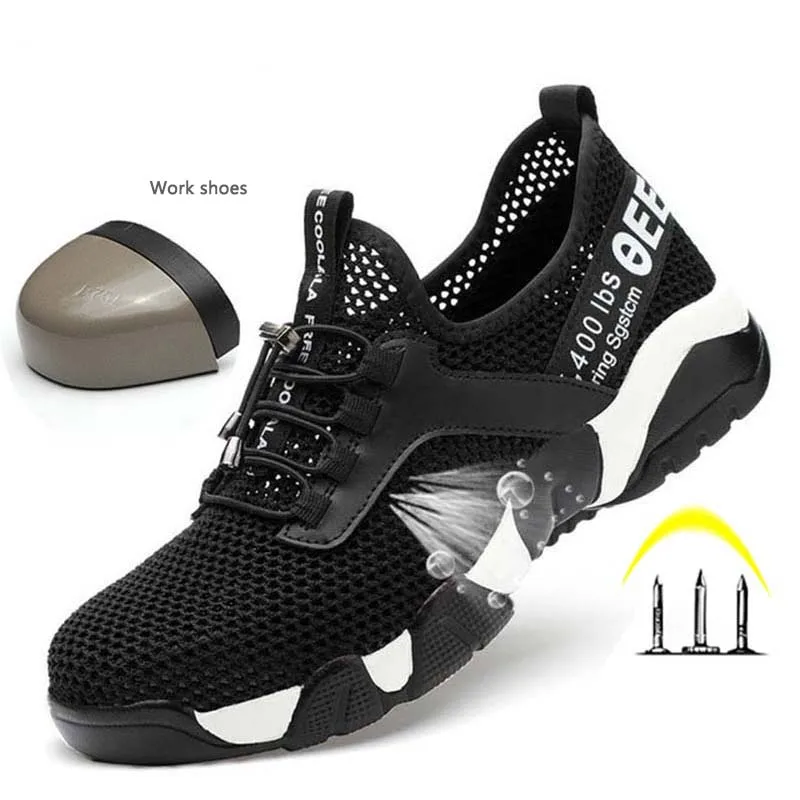 

2020New men Steel Toe Work Safety Shoes Lightweight Breathable Reflective Casual Sneaker Prevent piercing Women Protective boots