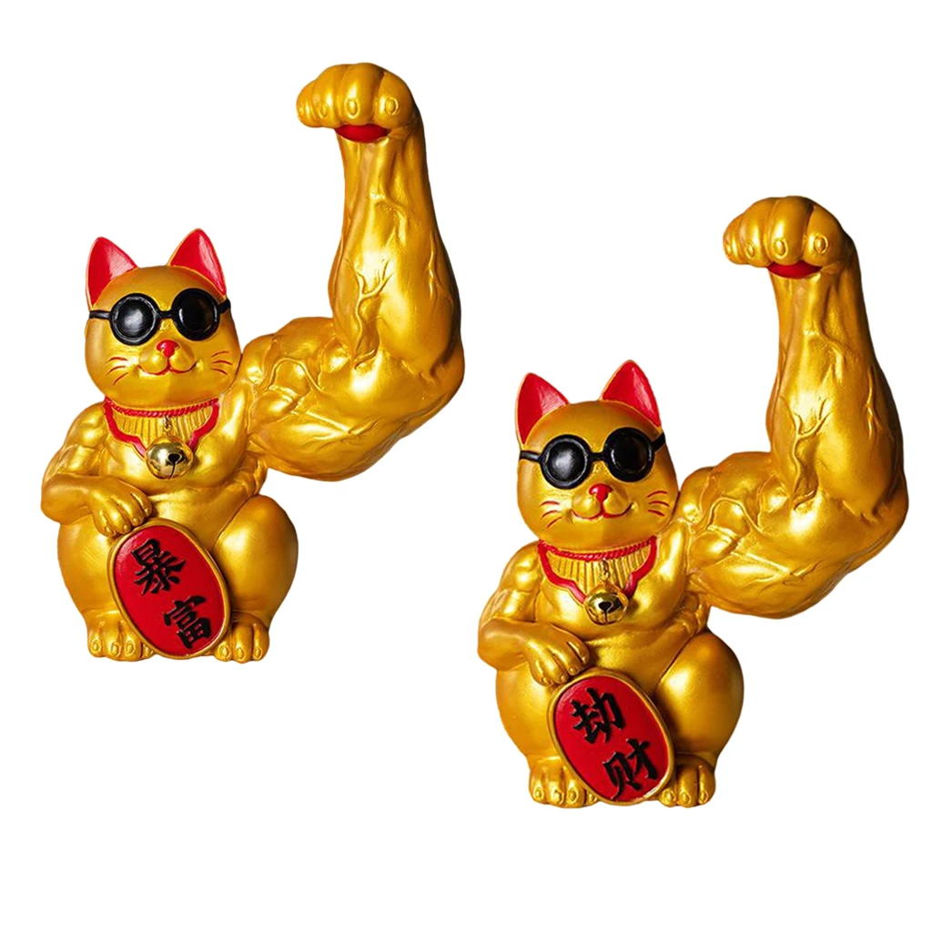 Смола большая рука Lucky Cat фигурка животного Рынок магазин добро пожаловать Деньги