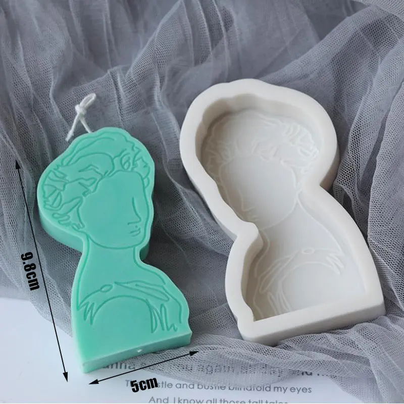 

3D Silicone Portrait Mold Aromatherapy Candle Plaster DIY Candle Making Molds 3D Silicone Candle Molds Household Cake Moulds