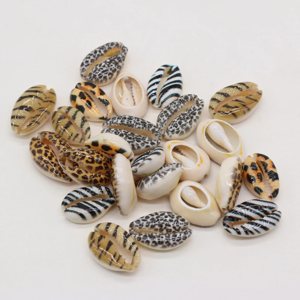 

10Pcs Natural Sea Shells Leopard print Cowrie Conch Beads for Tribal Jewelry Making DIY Necklace Bracelet Crafts Accessories