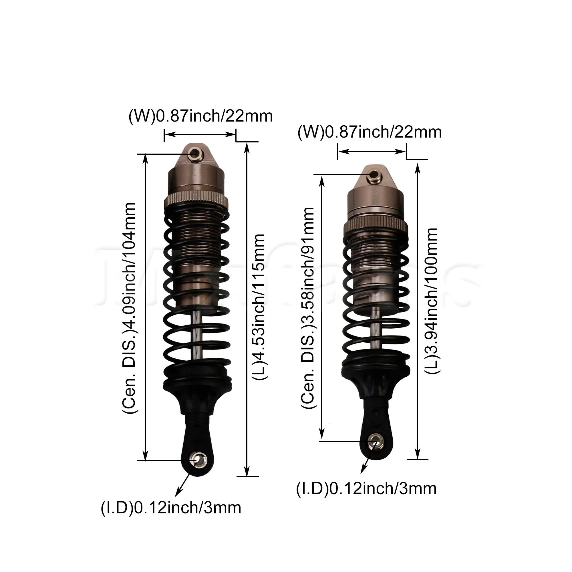 

4x Titanium RC 1:10 Spring Damper Suspension Replacement for TRAXXAS 4WD