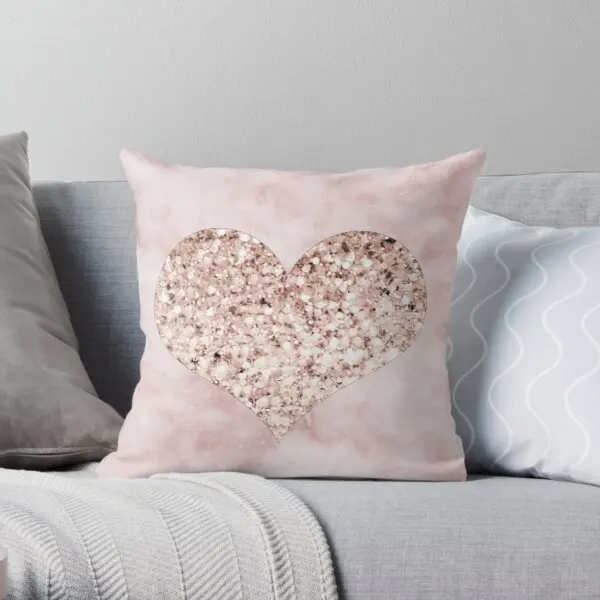 

Rose gold heart Soft ative Throw Pillow Cover Pillow Case Cover Wedding Bed Pillows NOT Included