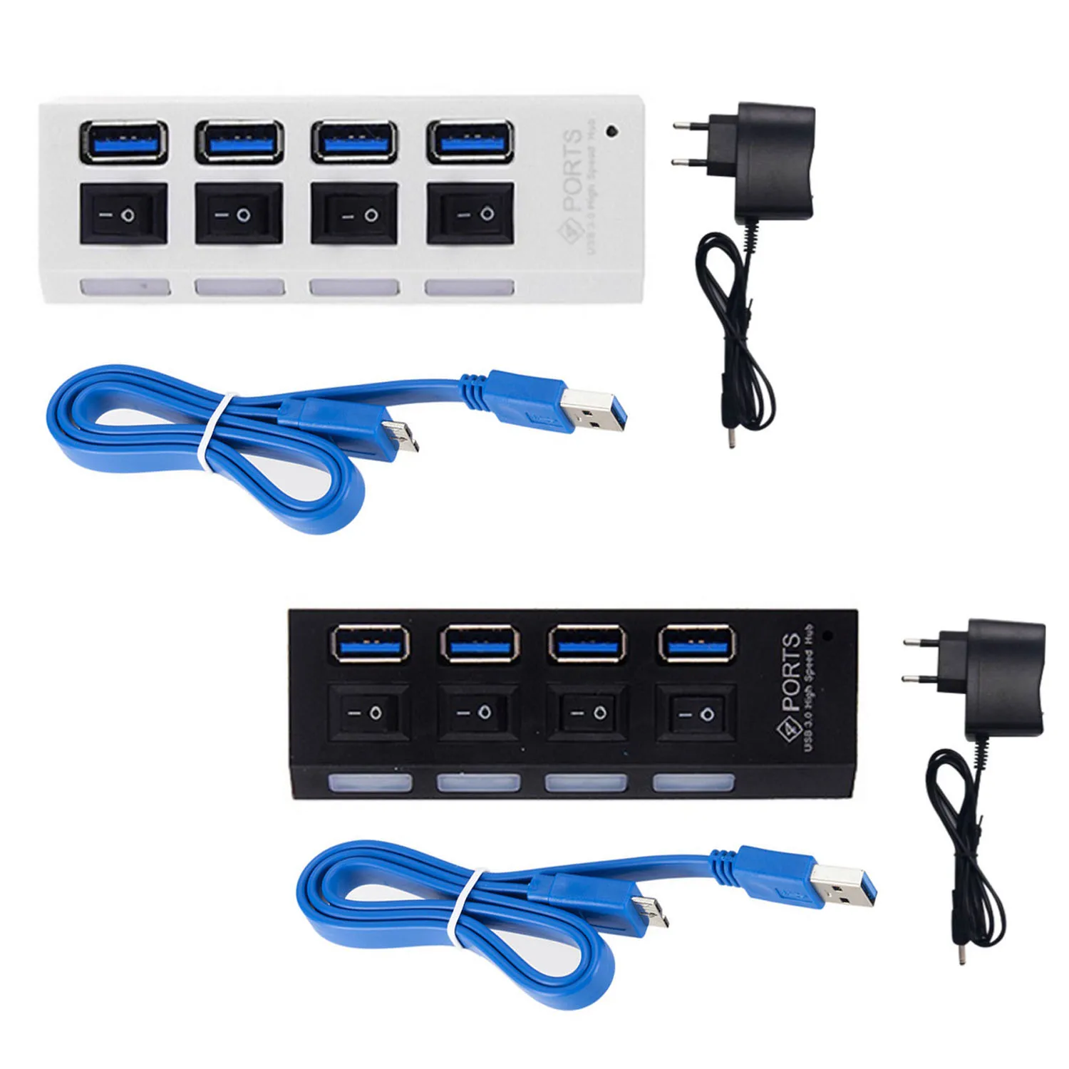 Besegad 4 портовый USB 3 0 концентратор USB3.0 высокая скорость зарядки хаб с