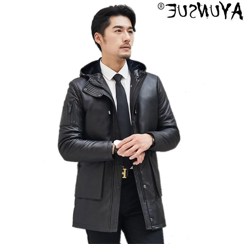 

Winter men's leather jacket