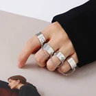 1 комплект в стиле панк хип-хоп для кольца с многослойным покрытием Регулируемая цепь четыре открытые, кольца на палец сплава вращается для Для женщин вечерние, подарок, ювелирное изделие