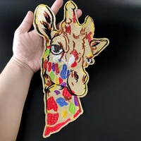 large patch giraffe sequins christmas gift deal with it sew on patches for clothing strange things badge clothes stickers