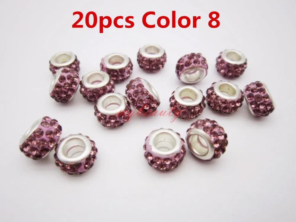 20pcs Color 8 20 шт./упак. разные цвета Стразы, подвязанные лентой, с объемной волной, дредлоки, для увеличения объема, бусины кольца трубки для волос Средства для укладки волос - Цвет: 20pcs Color 8