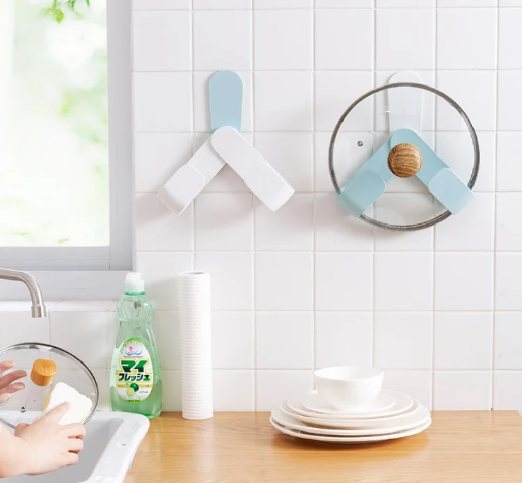 

Adjustable Kitchen Pot Lid Storage Rack Wall Mounted Kitchen Hook Multifunctional Cutting Board Holder