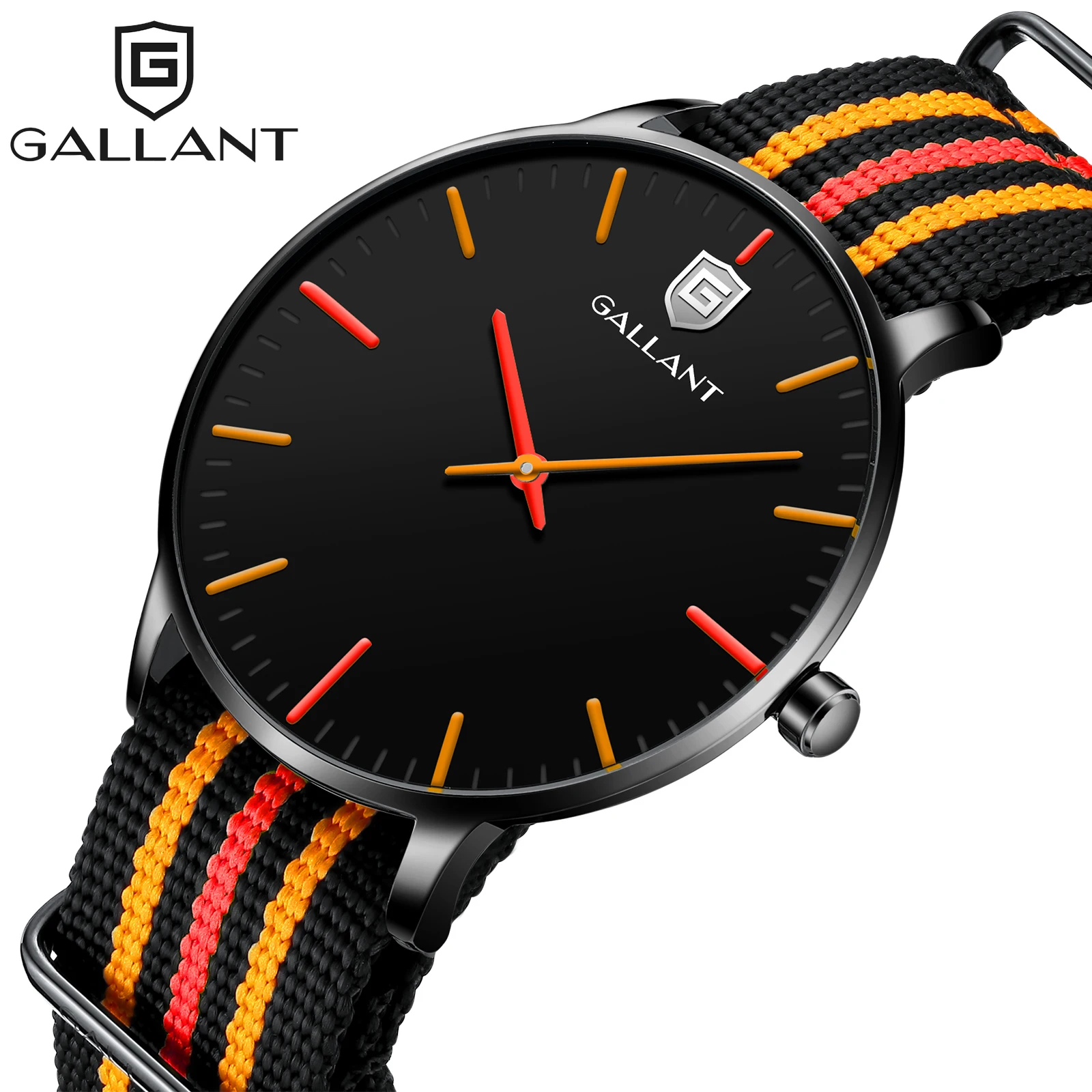 Мужские часы мужские наручные кварцевые с нейлоновым ремешком минималистичные