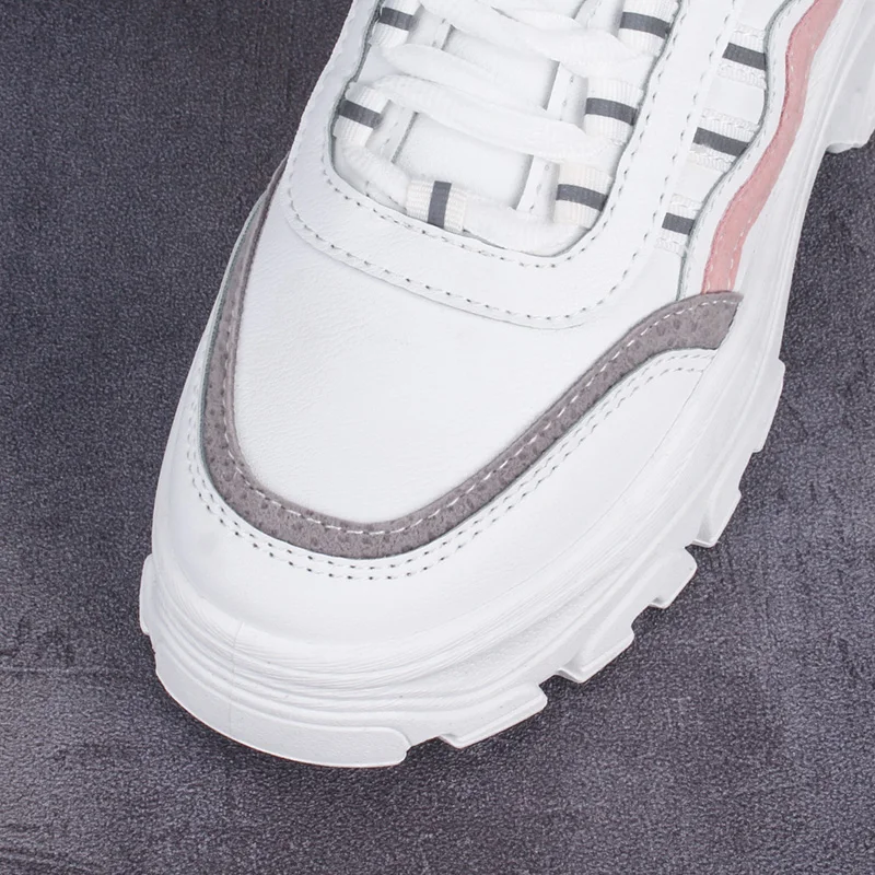 

2019 New Fashion Chunky Sneakers Women Platform High Heel Thick Sole Dad Beige Black White Sneaker Casual Shoes chaussures femme