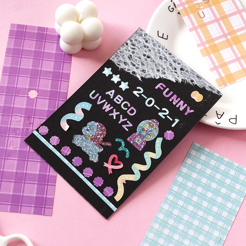 2 шт./компл. Милая сетка цифровые буквы цифры ПВХ лазерные наклейки Kawaii DIY для