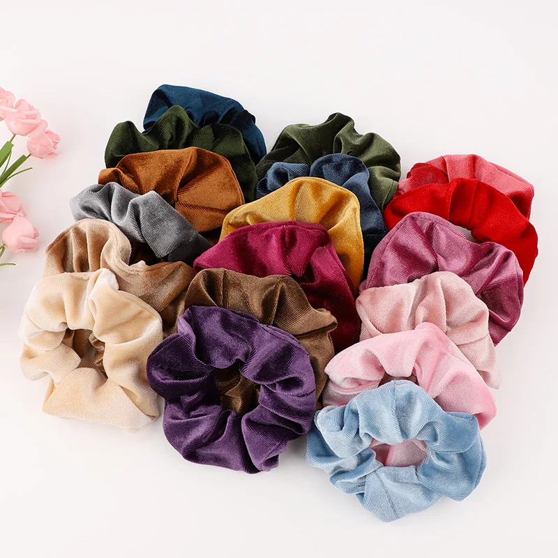 

10pcs Velvet Hair Bands Scrunchies Headband Hair Accessories for Women Girls Elastic Ponytail Holder Rubber Hair Ties Rope Ring