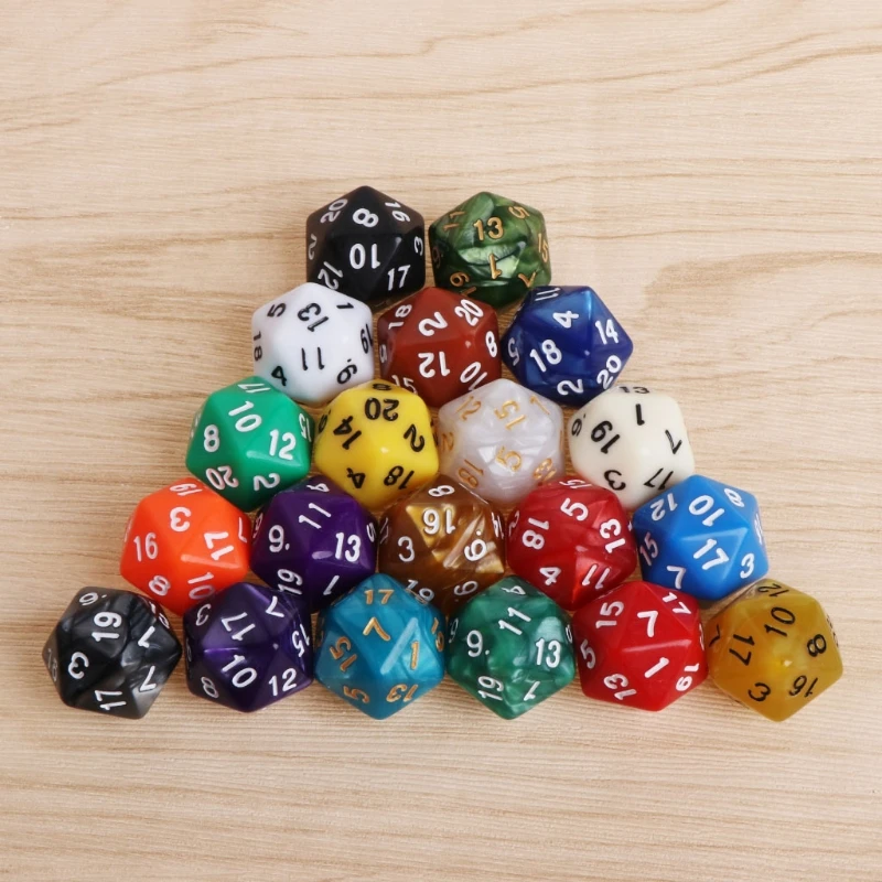 

20pcs Multicolor Acrylic Cube Dice Beads multiaspect Portable Table Games Toy Y51D